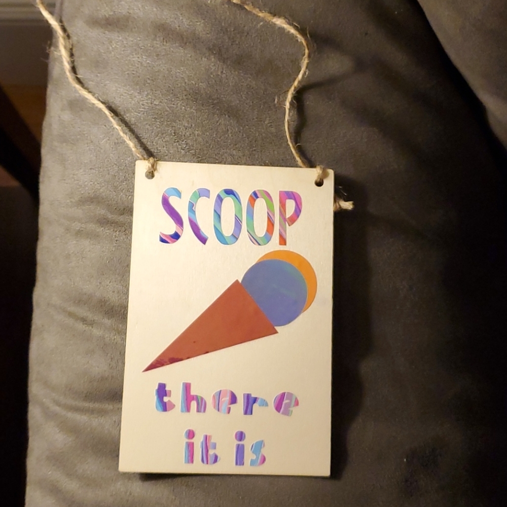 Handmade Scoop There It Is Sign